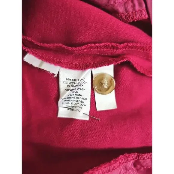 LOFT ~Woman Size 12~ Raspberry Pink Skinny Ankle Pants ~"JULIE"~ Cotton Blend. - Picture 4 of 11